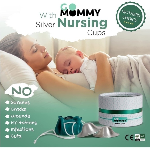 Brand New Go Mommy Silver Nursing Cup Breastfeeding Nipple Protector Shields - Picture 10 of 10